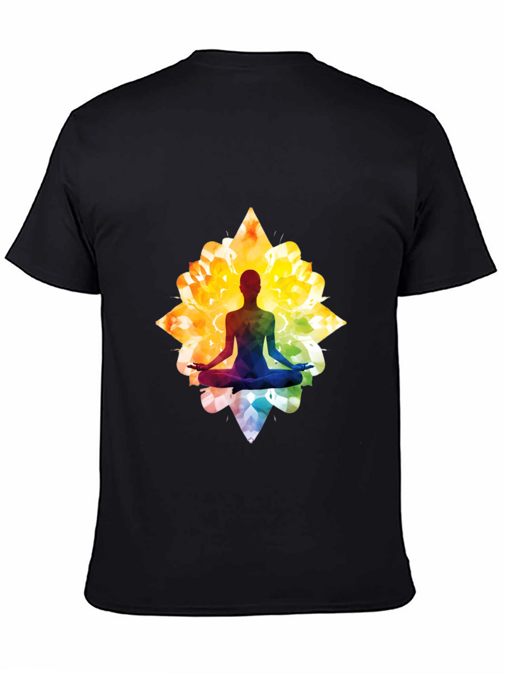 Lotus Yoga Silhouette Graphic Tee - Black