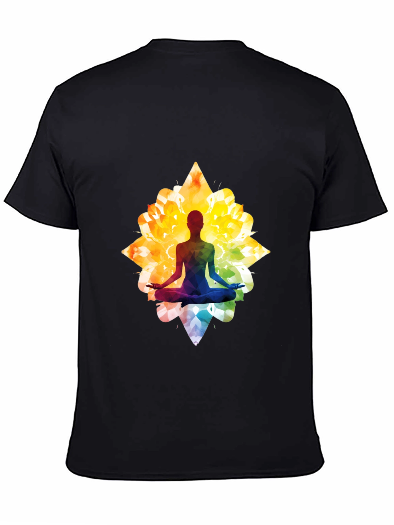 Lotus Yoga Silhouette Graphic Tee - Black