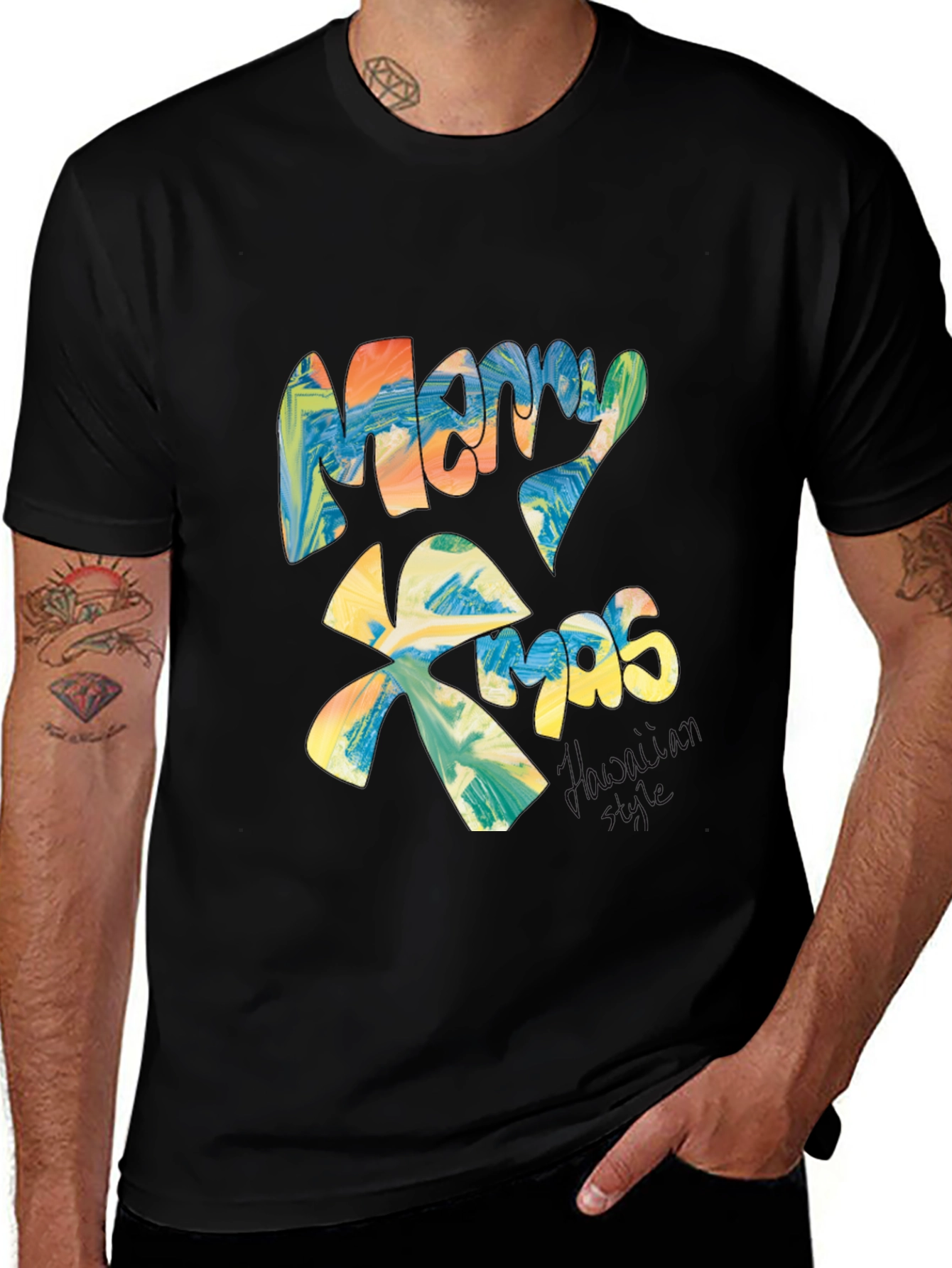 Merry Xmas Graphic Tee - Holiday Festive T-Shirt