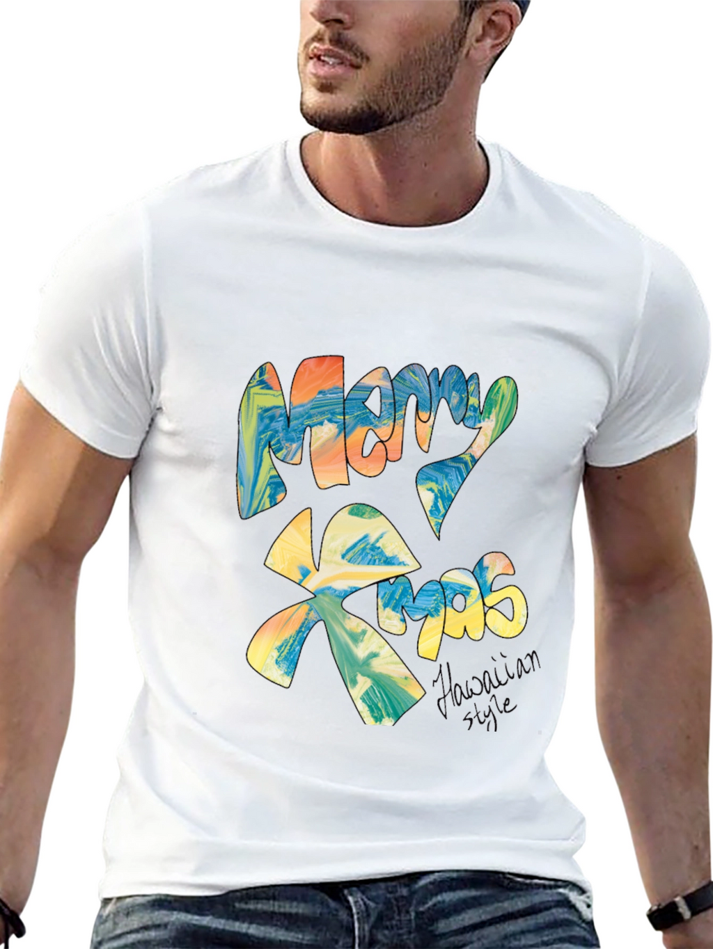Merry Xmas Graphic Tee - Holiday Festive T-Shirt