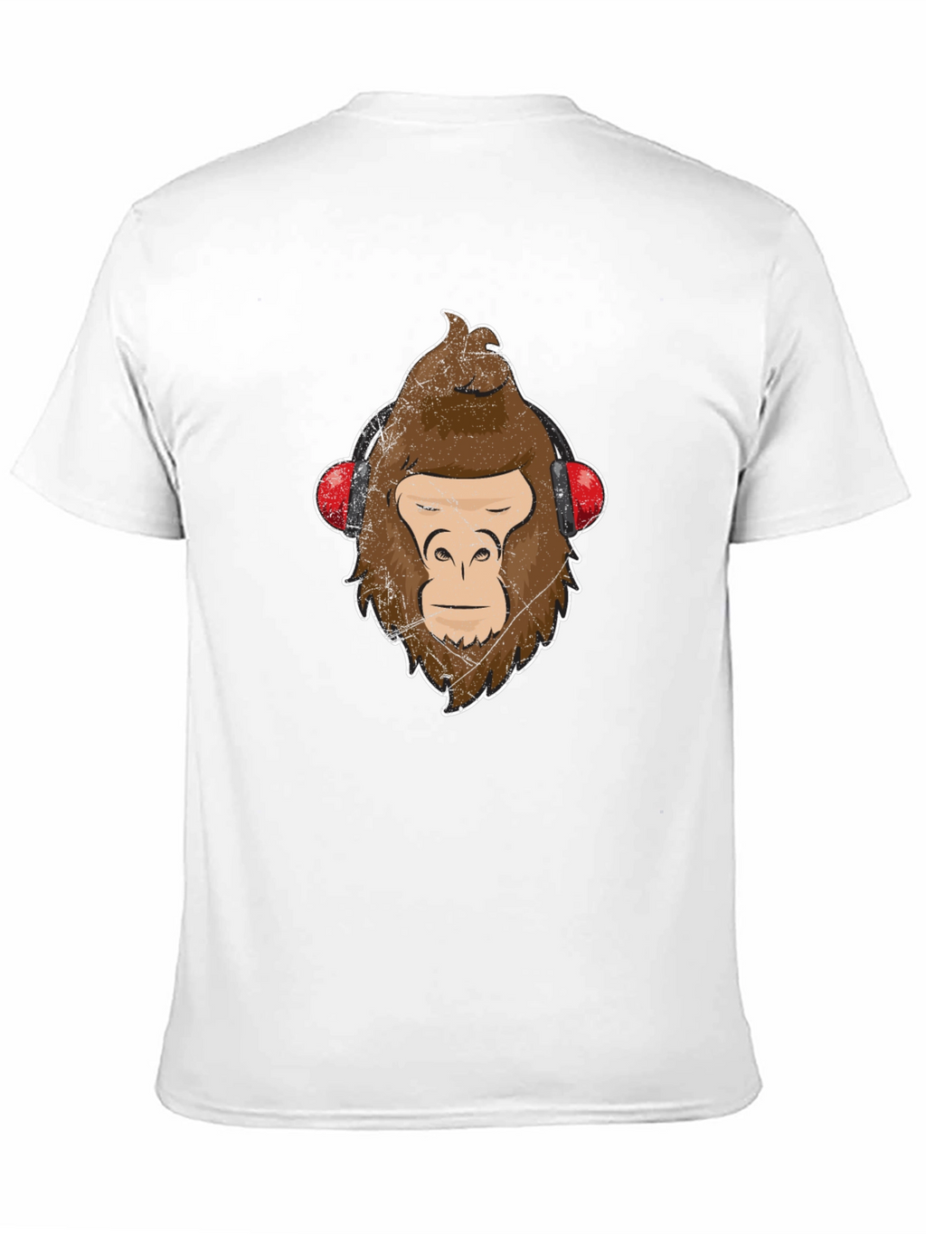 Cool Ape with Headphones Graphic Tee - Black