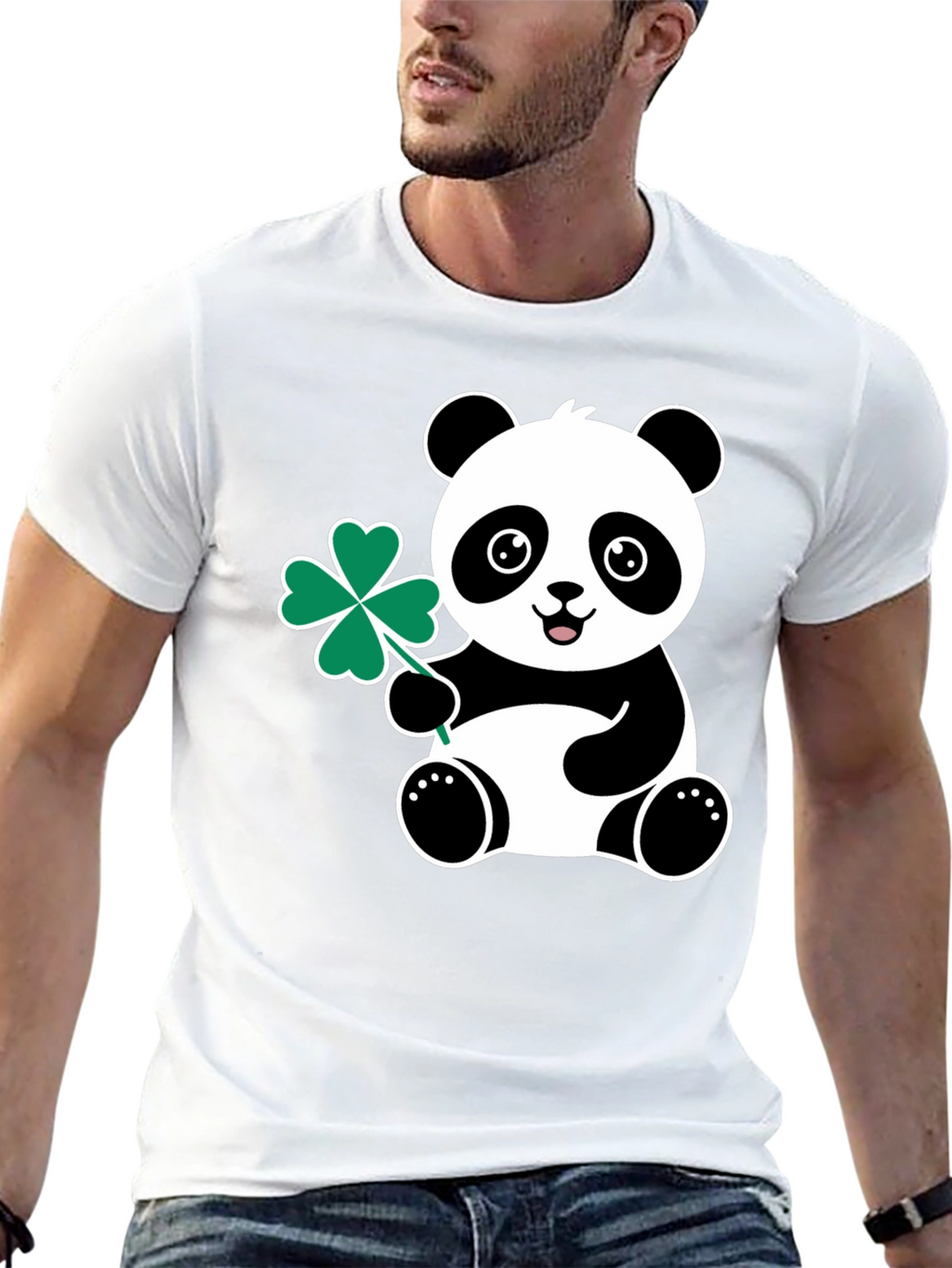 Panda Shamrock Tee - St. Patricks Day Luck