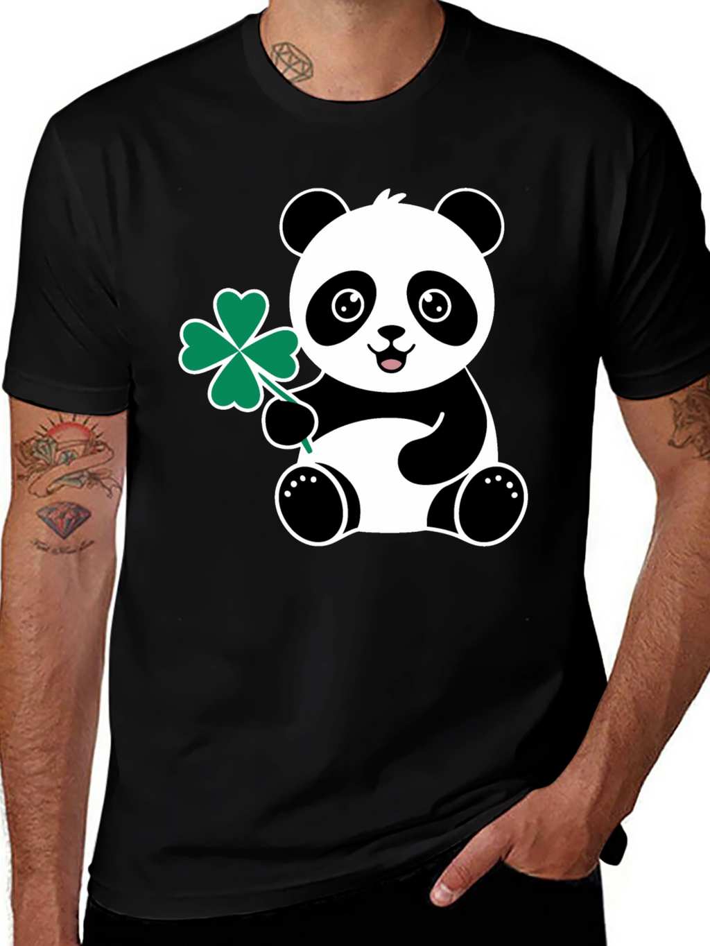 Panda Shamrock Tee - St. Patricks Day Luck