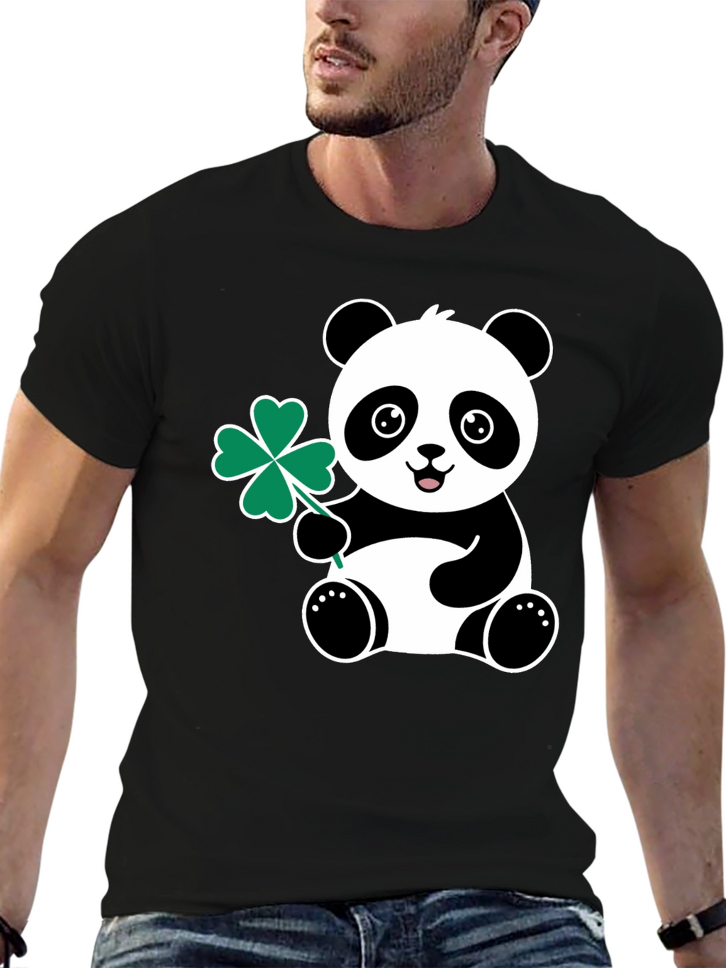 Panda Shamrock Tee - St. Patricks Day Luck