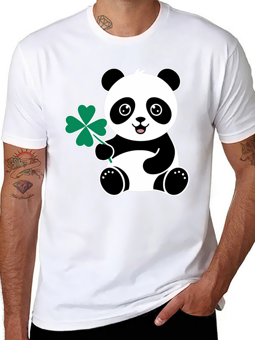 Panda Shamrock Tee - St. Patricks Day Luck