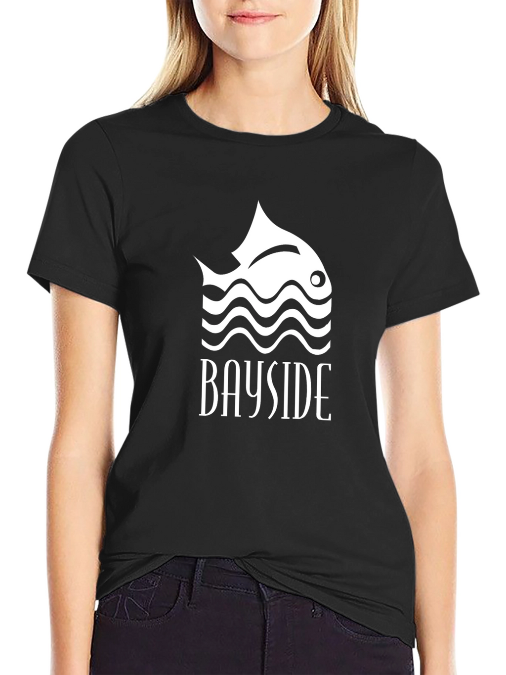 Bayside Fish Graphic Black T-Shirt