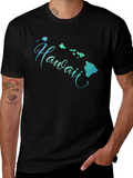 Hawaii Islands Graphic Black T-Shirt