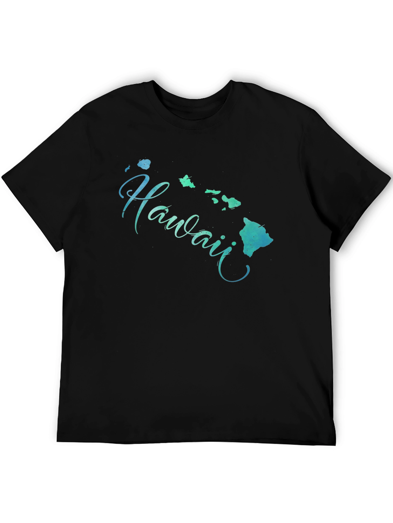 Hawaii Islands Graphic Black T-Shirt