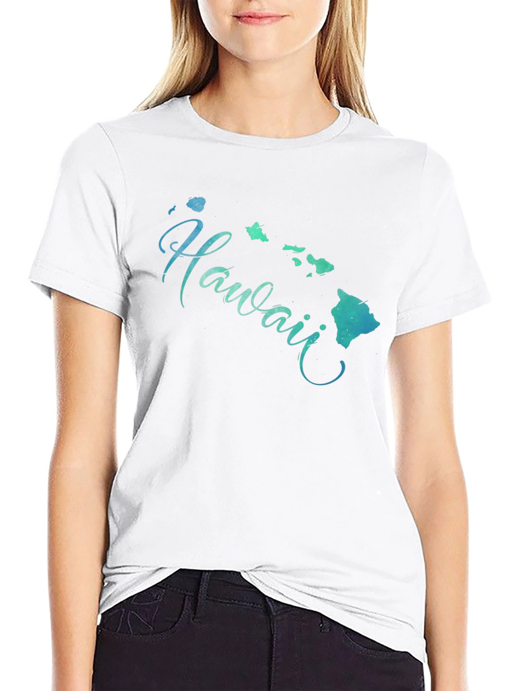 Hawaii Islands Graphic Black T-Shirt