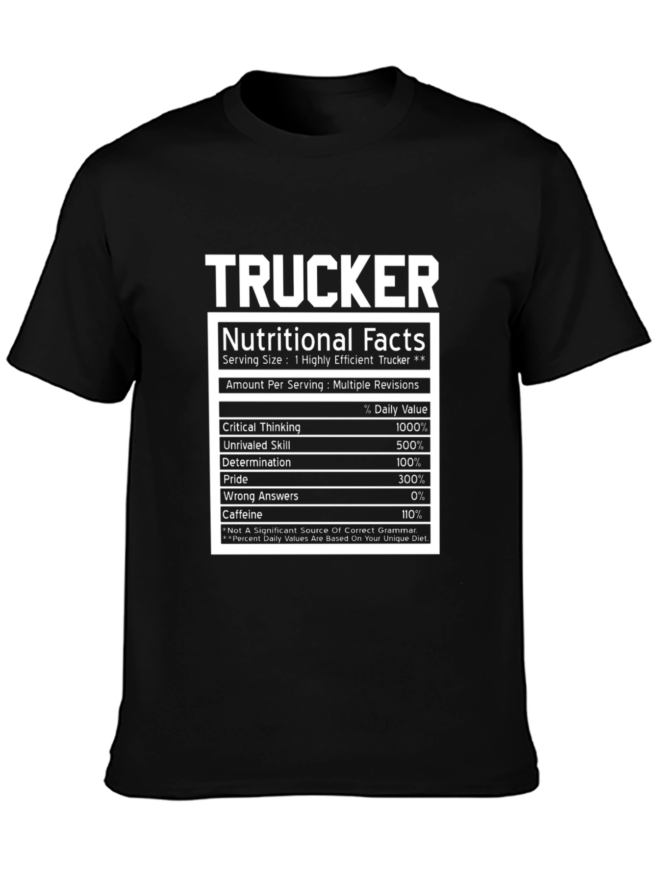 Trucker Nutritional Facts T-Shirt