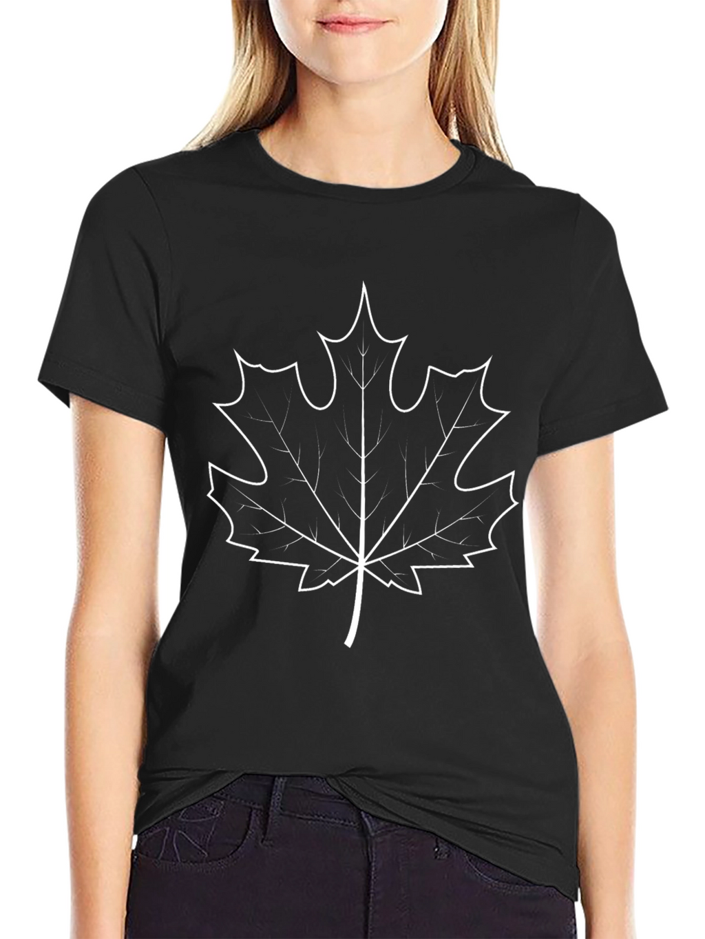 Maple Leaf Graphic Black T-Shirt