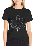 Maple Leaf Graphic Black T-Shirt