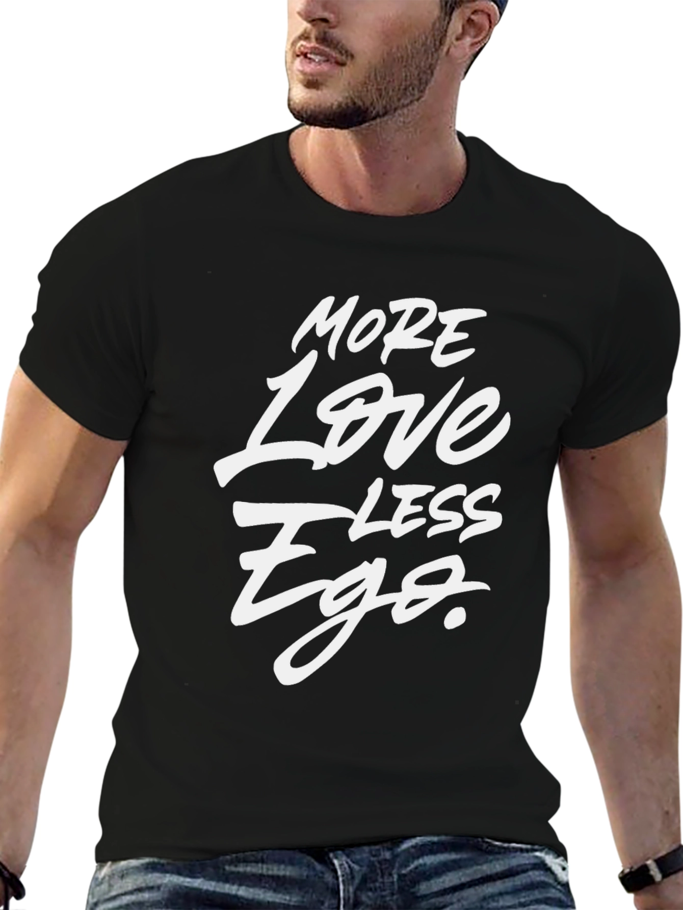 More Love Less Ego Black Graphic Tee