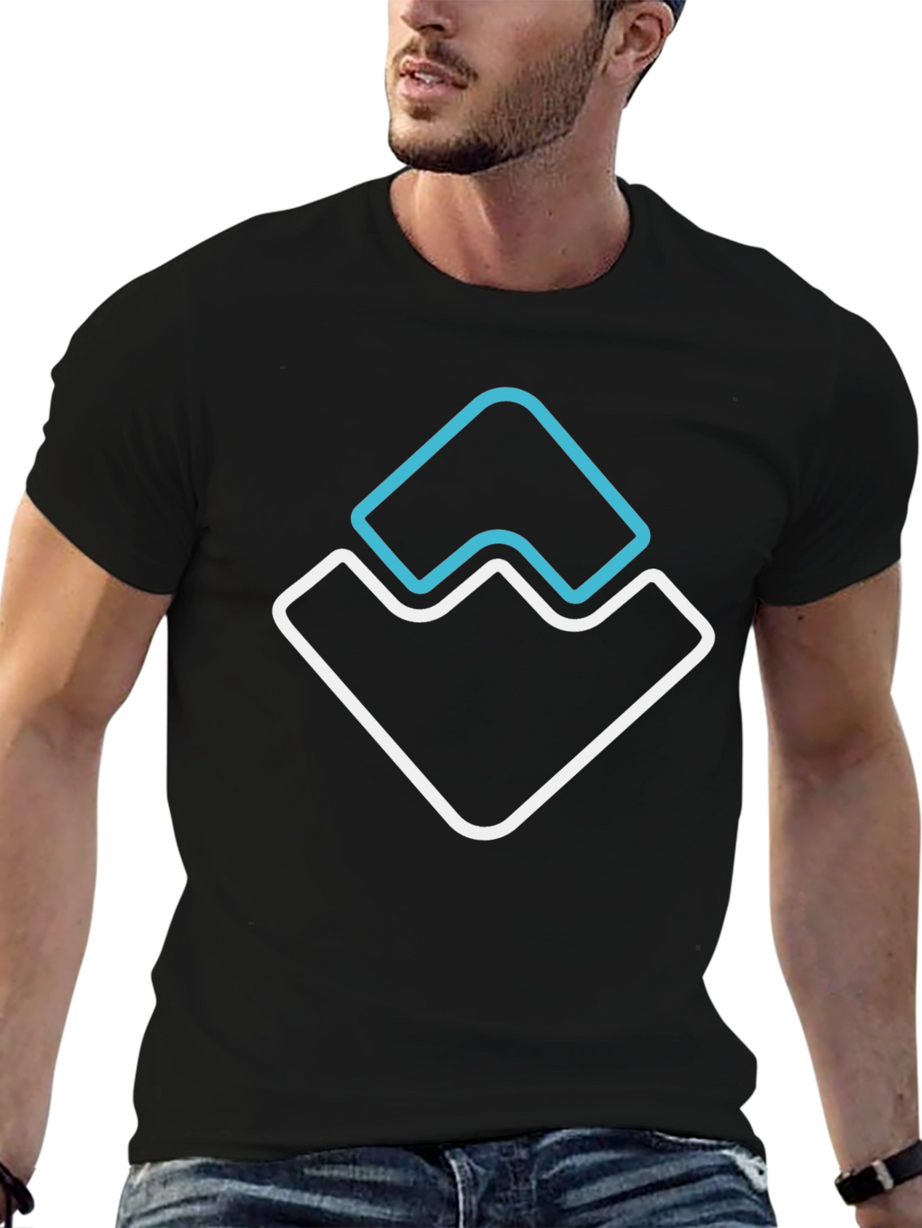 Modern Graphic Tee - Abstract Mountain Design