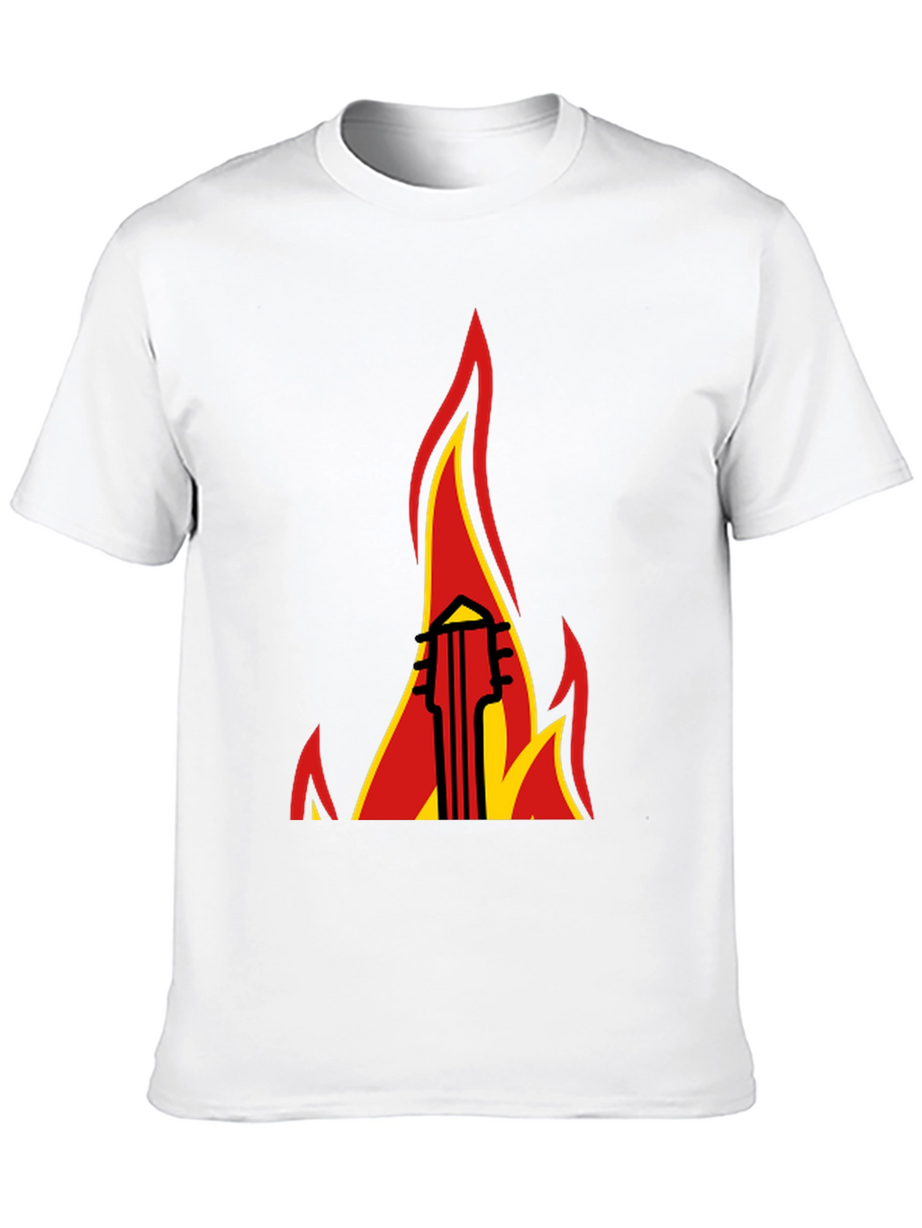 Flaming Guitar Graphic Tee - Rock On!