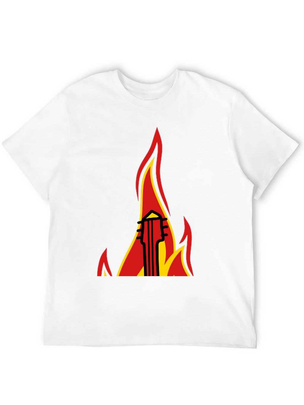 Flaming Guitar Graphic Tee - Rock On!
