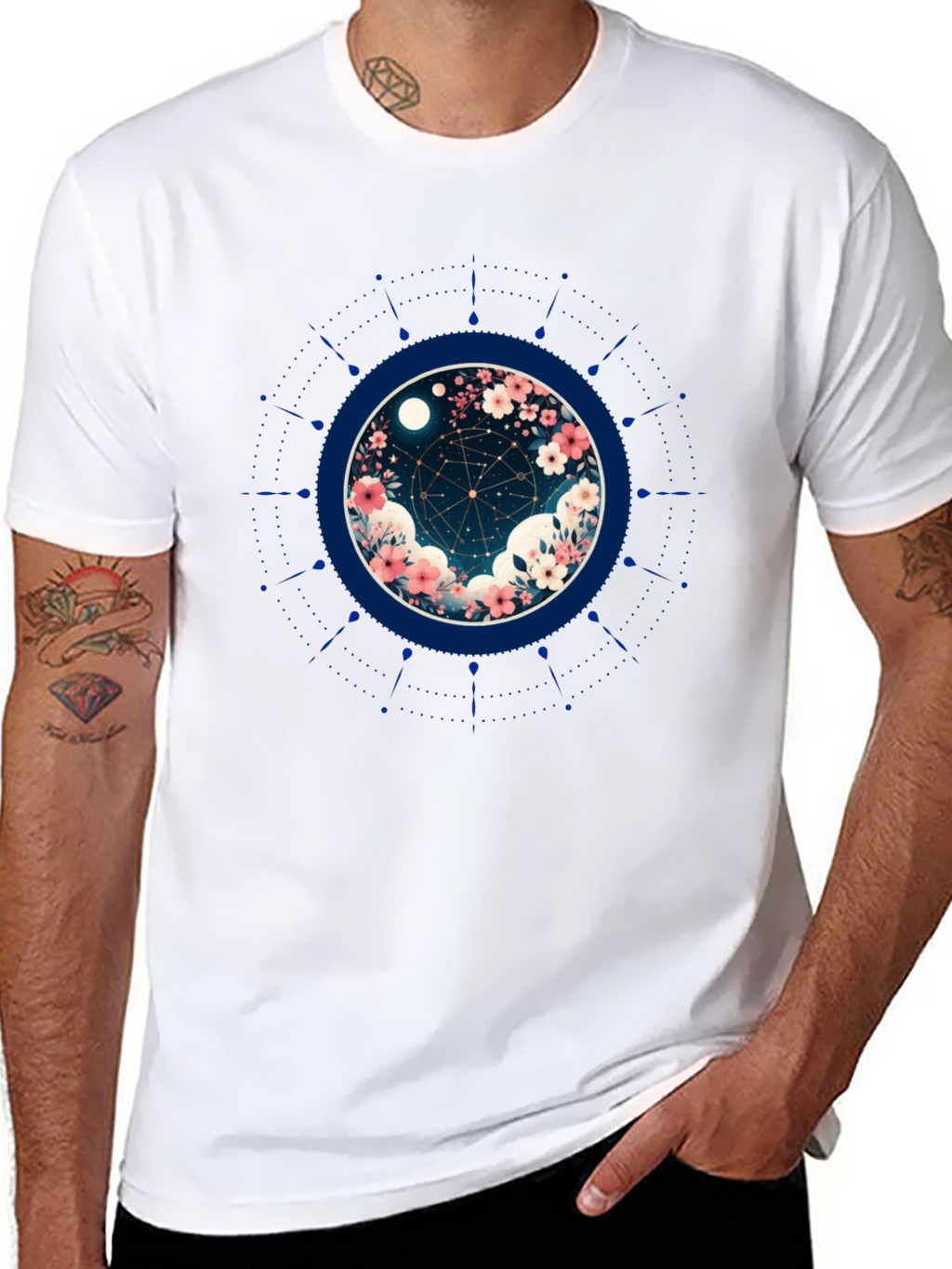 Celestial Floral T-Shirt - Stargazer Design