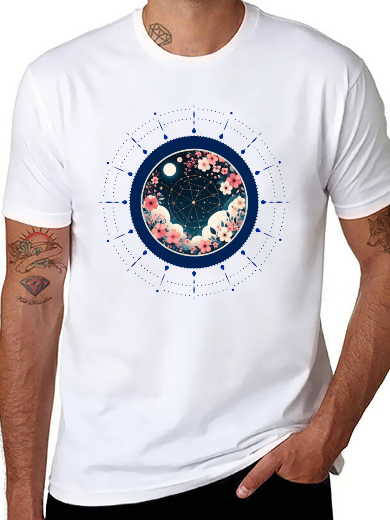 Celestial Floral T-Shirt - Stargazer Design