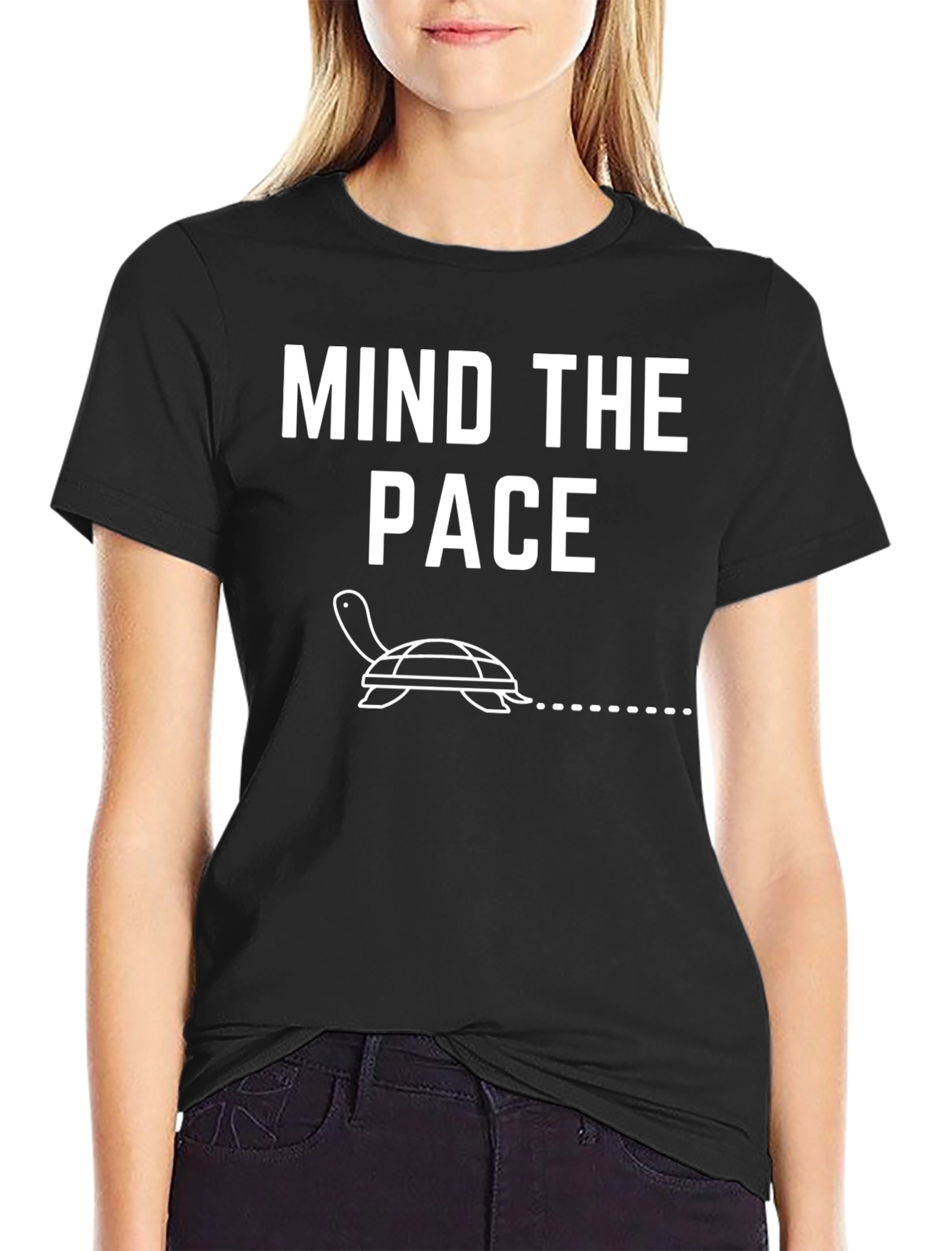 Mind the Pace Turtle Graphic Tee - Black
