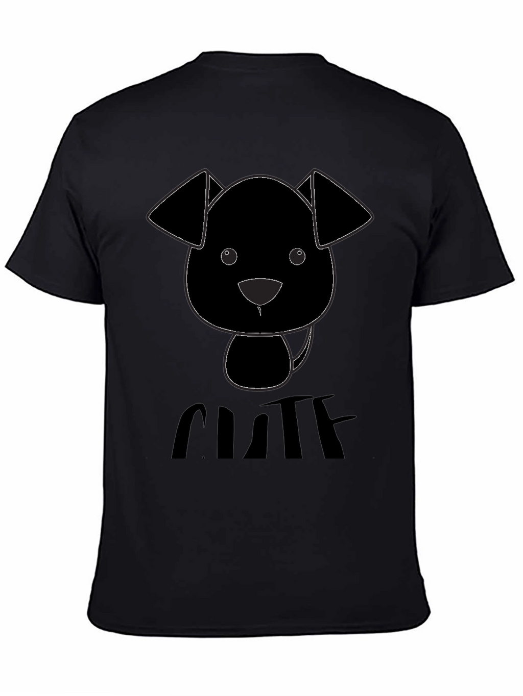 Cute Puppy Graphic Black T-Shirt