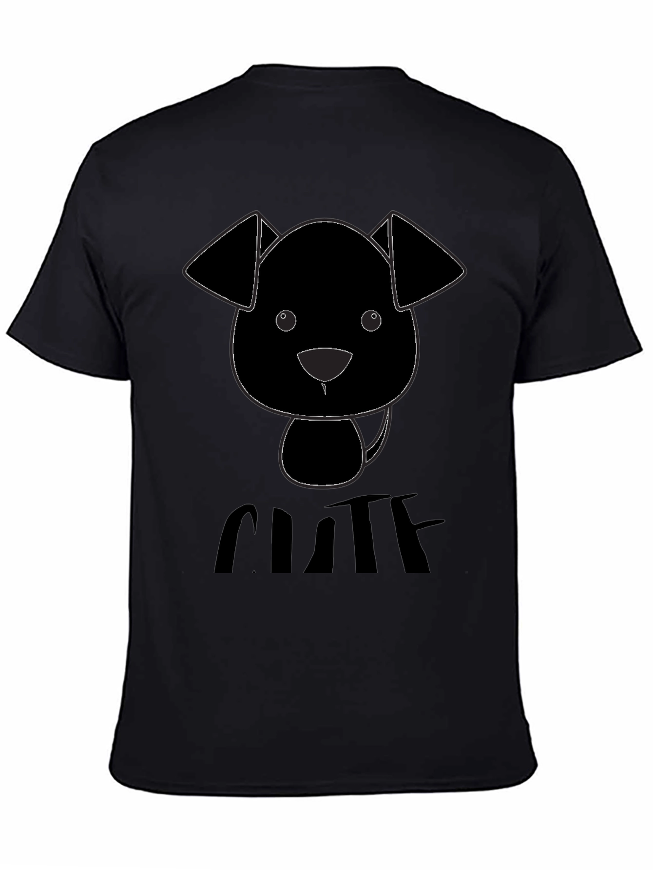 Cute Puppy Graphic Black T-Shirt