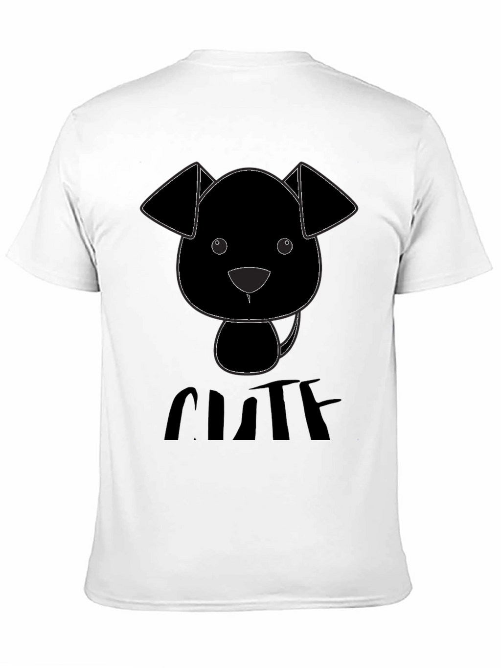 Cute Puppy Graphic Black T-Shirt