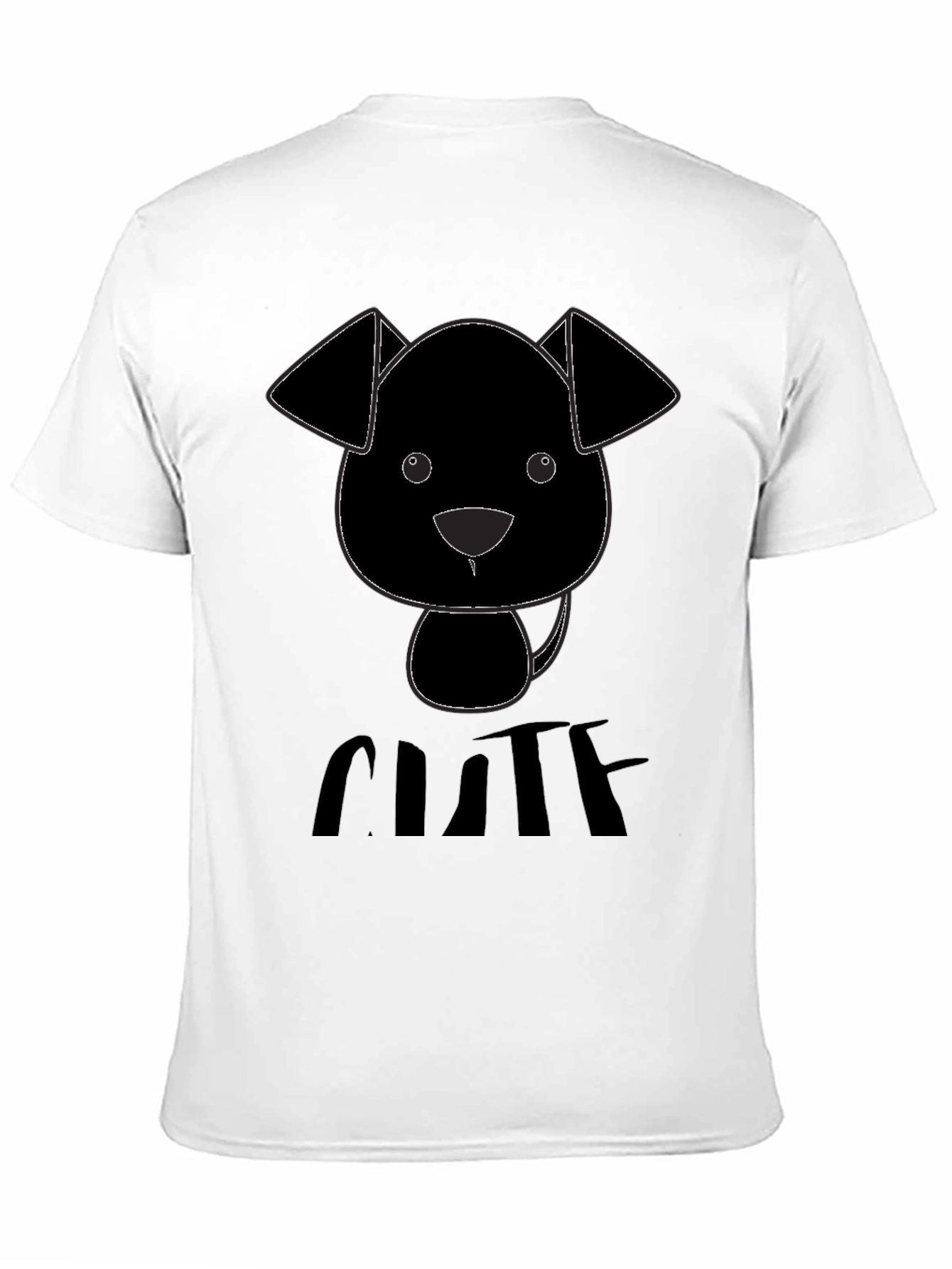 Cute Puppy Graphic Black T-Shirt