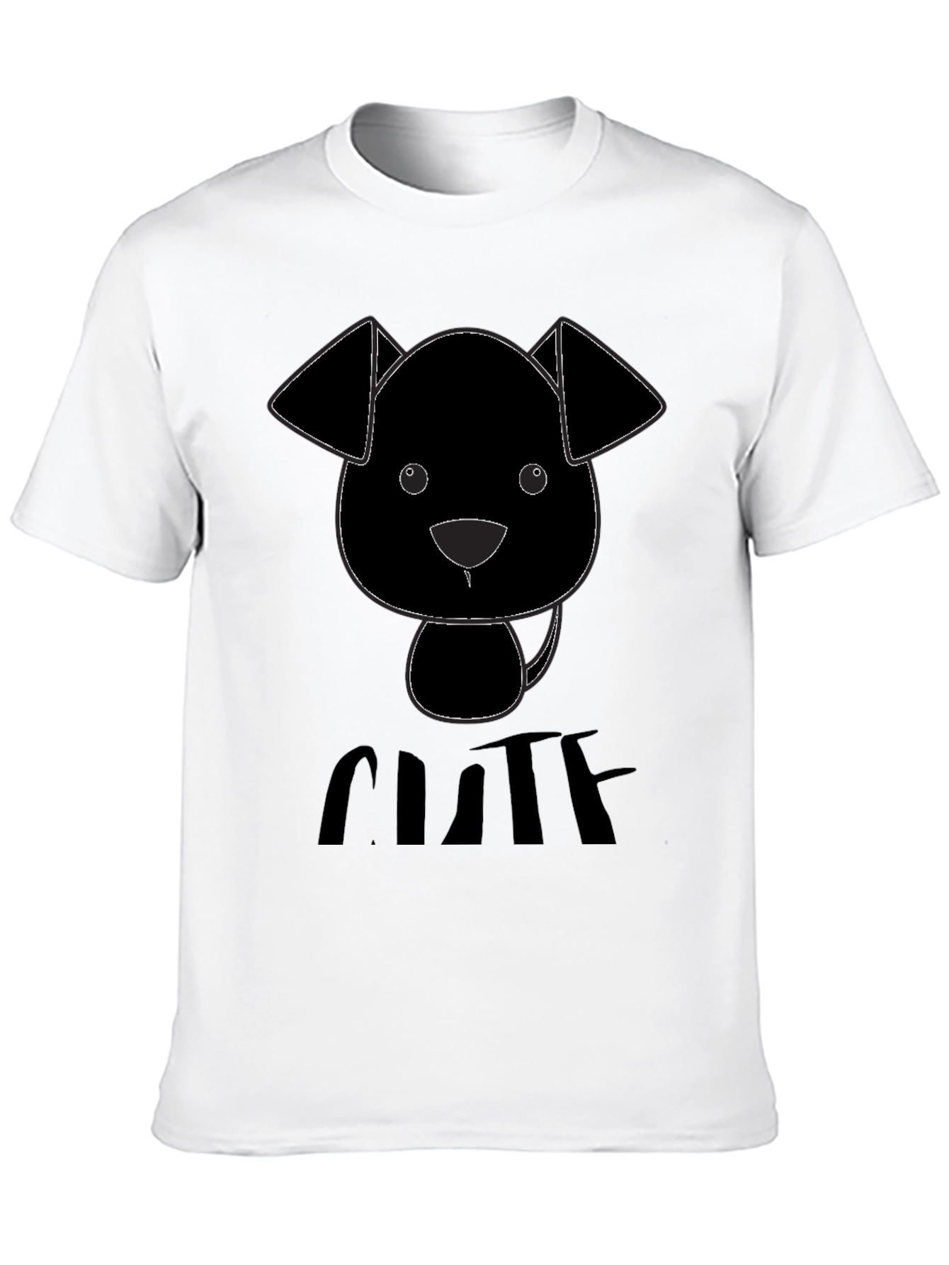 Cute Puppy Graphic Black T-Shirt