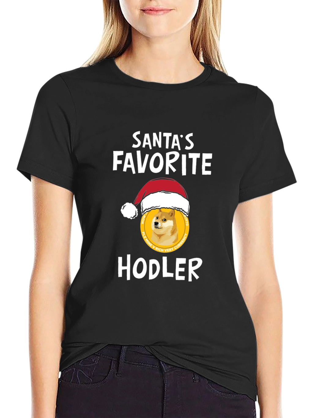 Santas Favorite HODLER T-Shirt - Crypto Doge