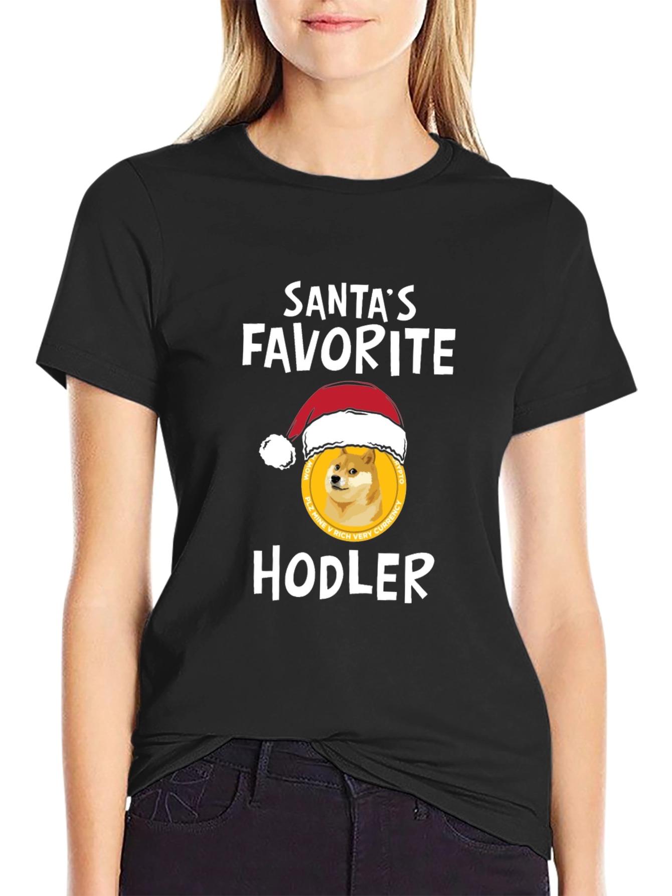 Santas Favorite HODLER T-Shirt - Crypto Doge