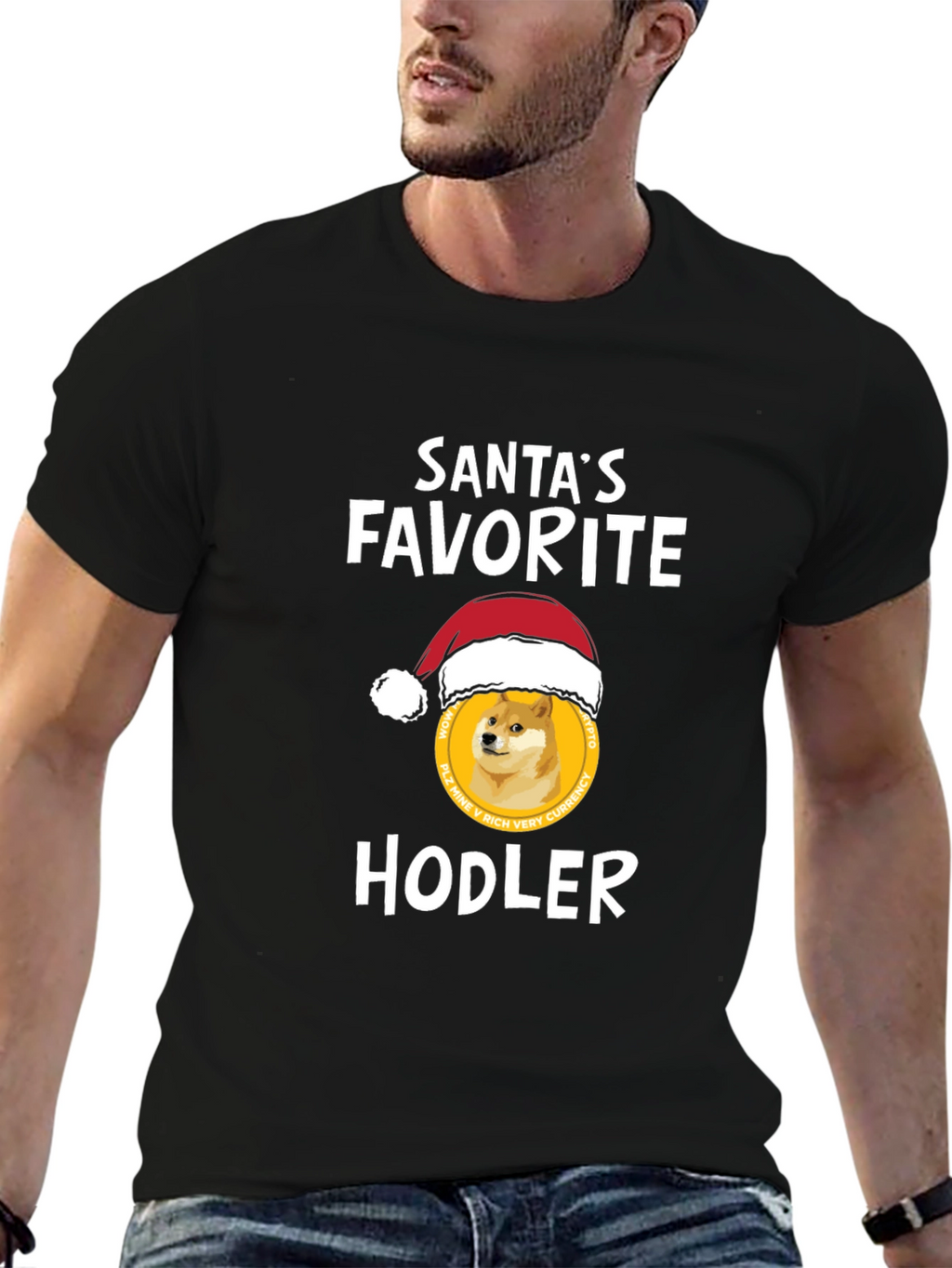 Santas Favorite HODLER T-Shirt - Crypto Doge