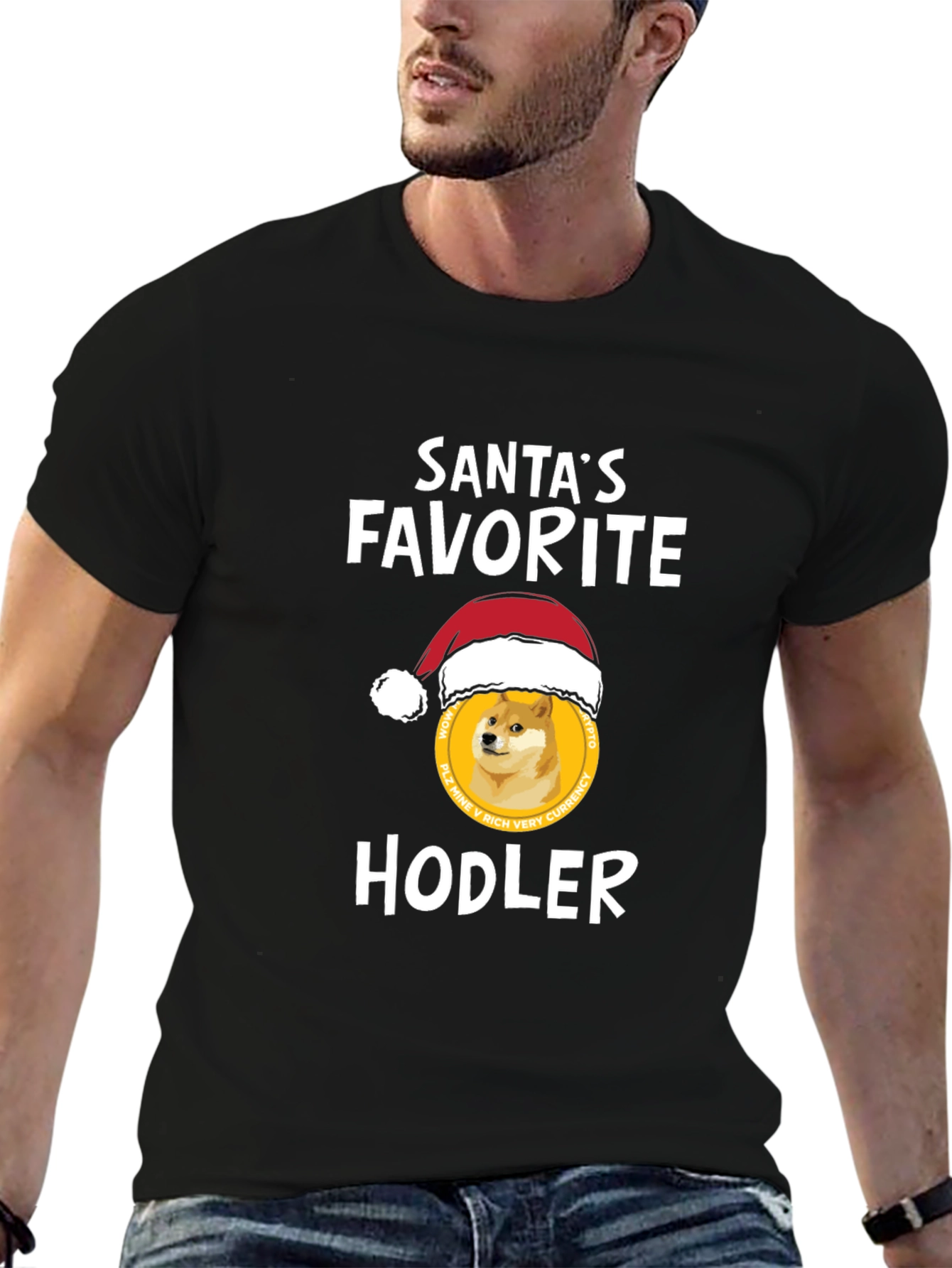 Santas Favorite HODLER T-Shirt - Crypto Doge