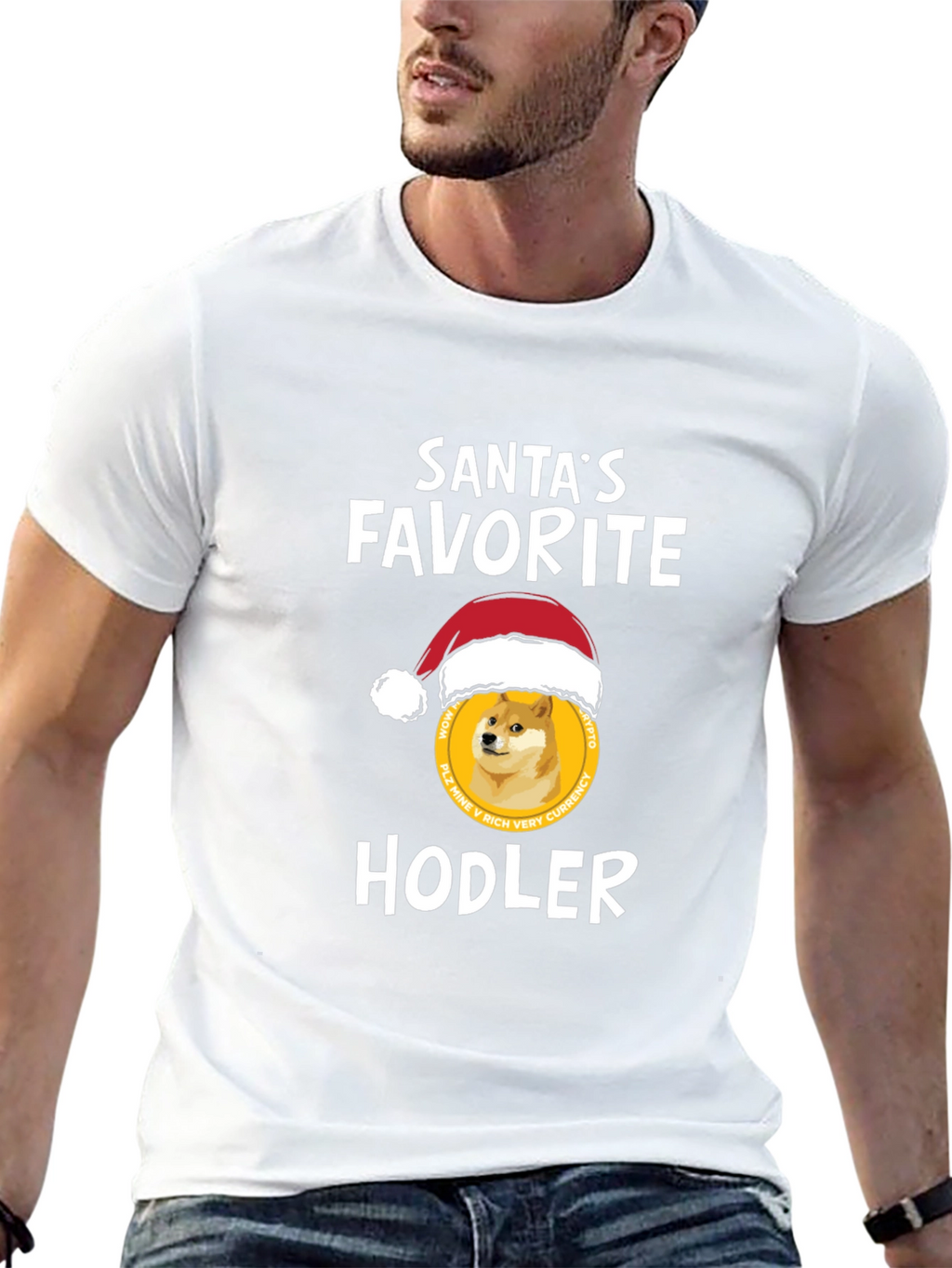 Santas Favorite HODLER T-Shirt - Crypto Doge