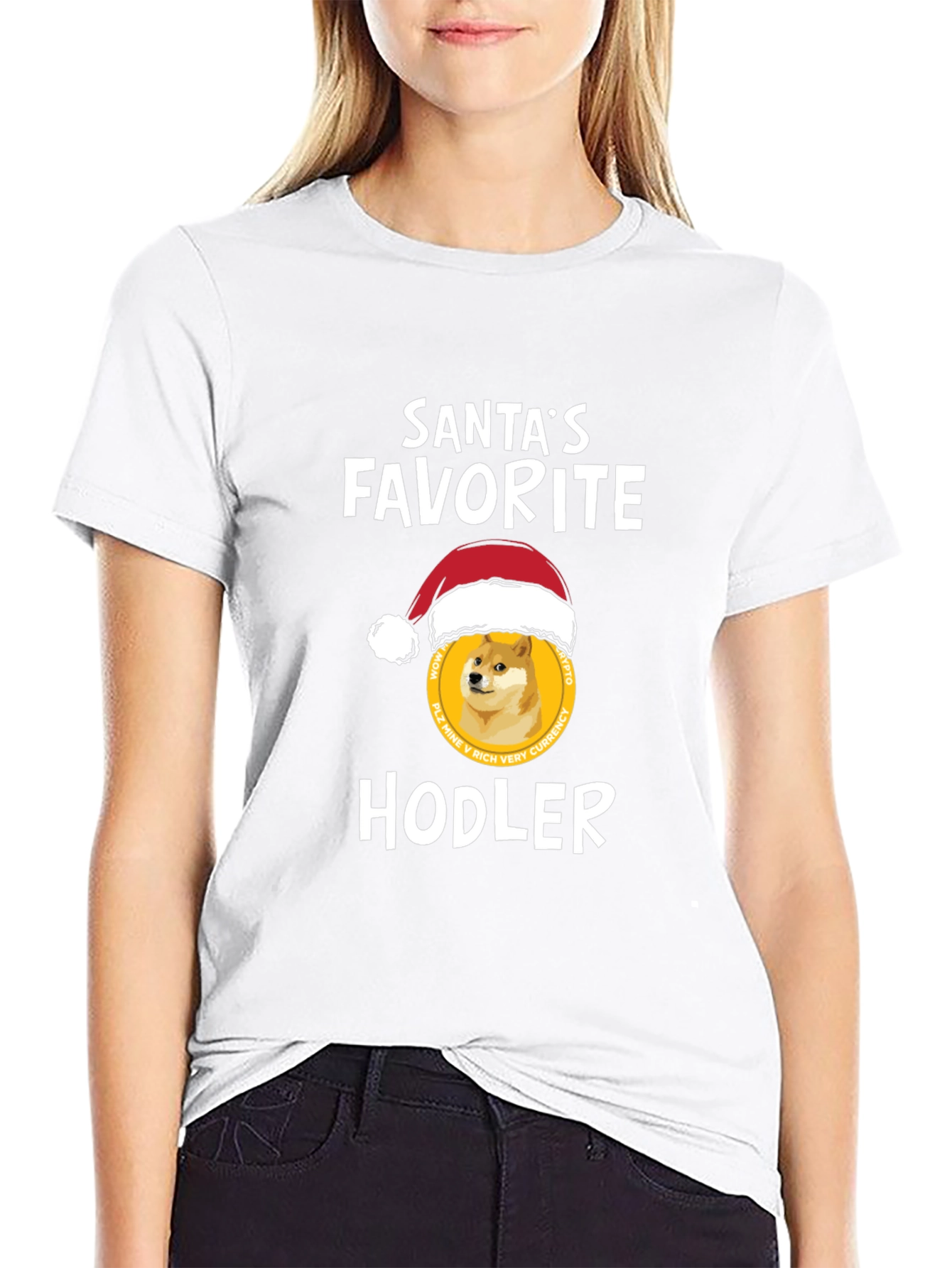 Santas Favorite HODLER T-Shirt - Crypto Doge