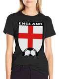 England Soccer T-Shirt - Black Cotton Tee