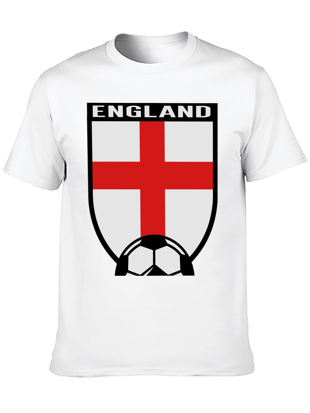 England Soccer T-Shirt - Black Cotton Tee