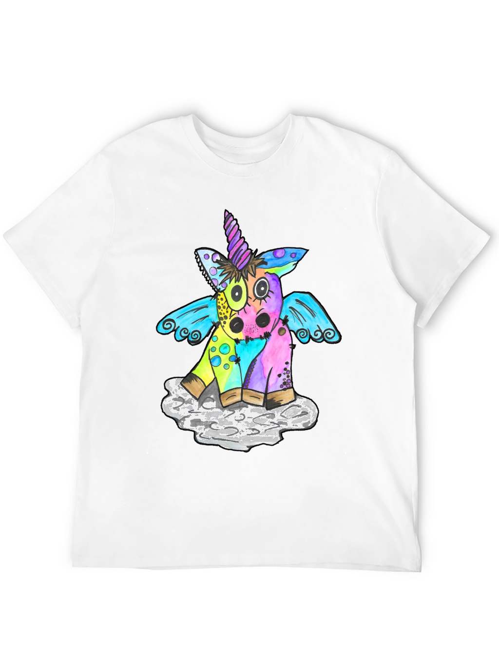 Unicorn Graphic T-Shirt Mens Black Tee