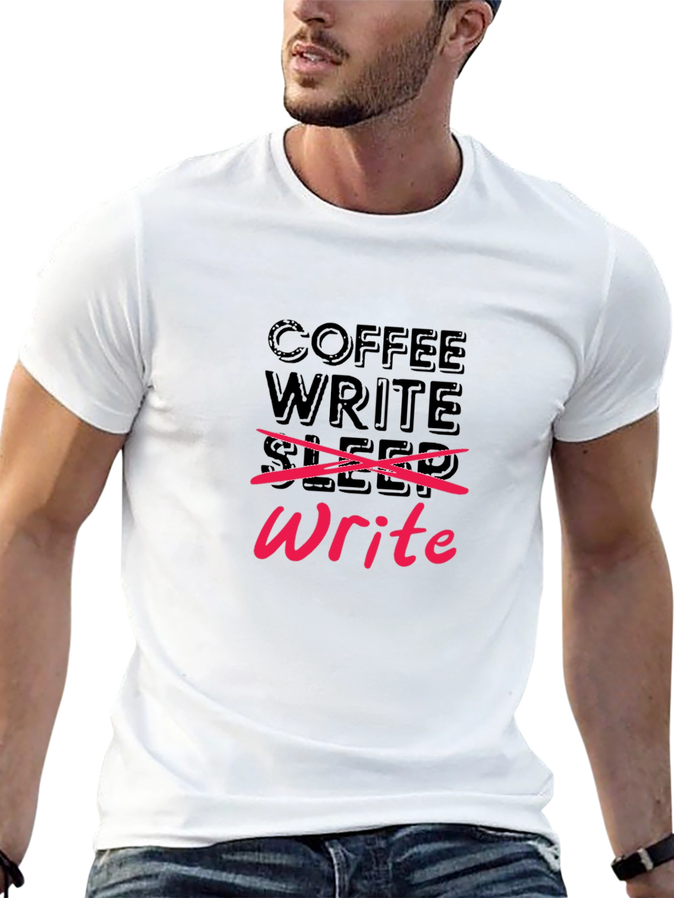 Coffee Write Sleep Repeat Novelty T-Shirt
