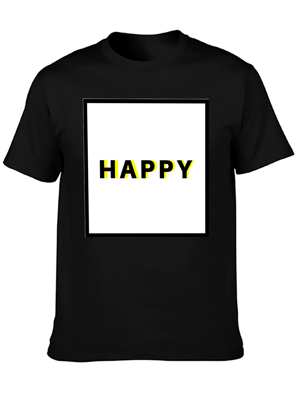 Happy Graphic Tee - Modern Black T-Shirt