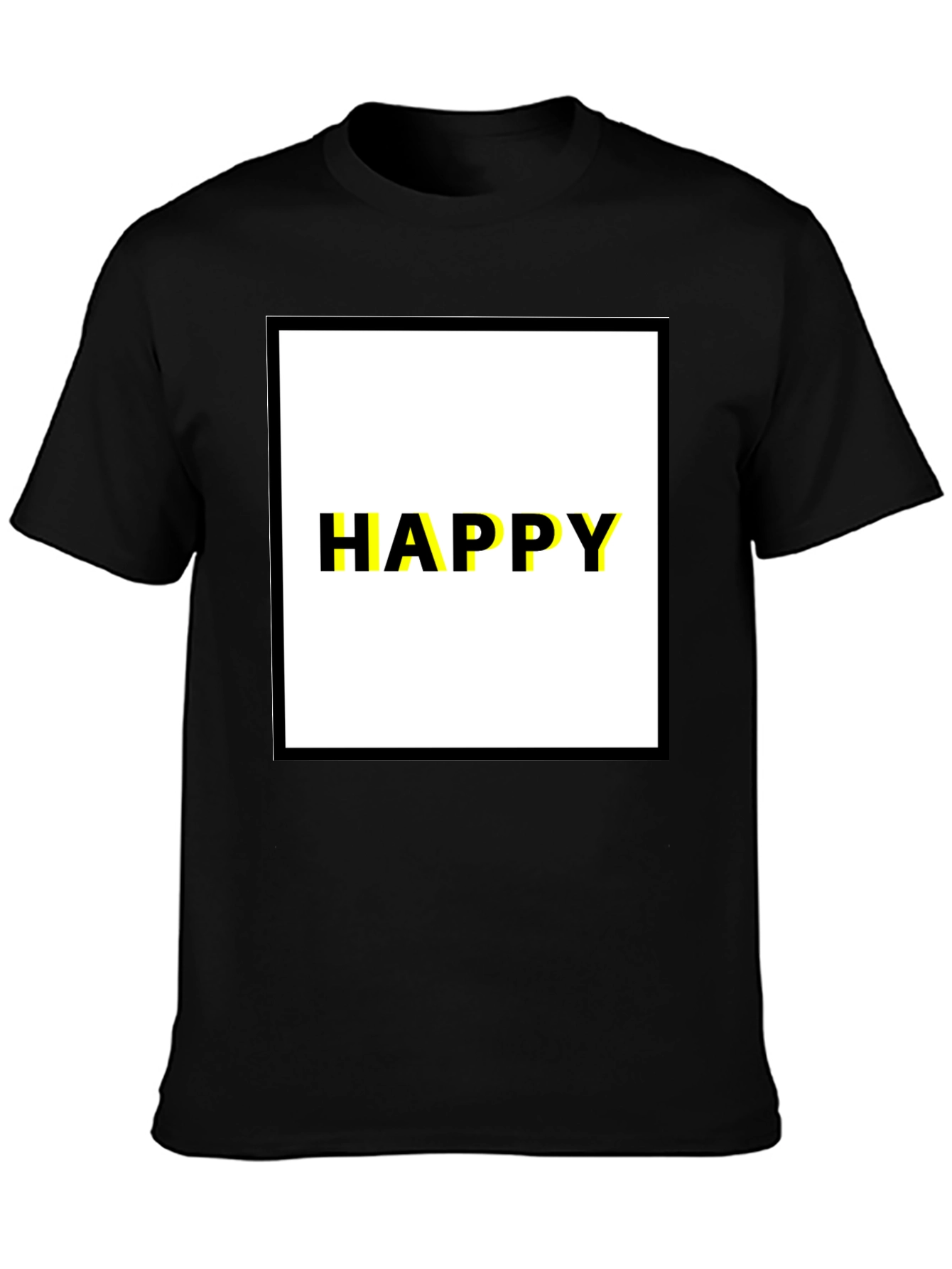 Happy Graphic Tee - Modern Black T-Shirt