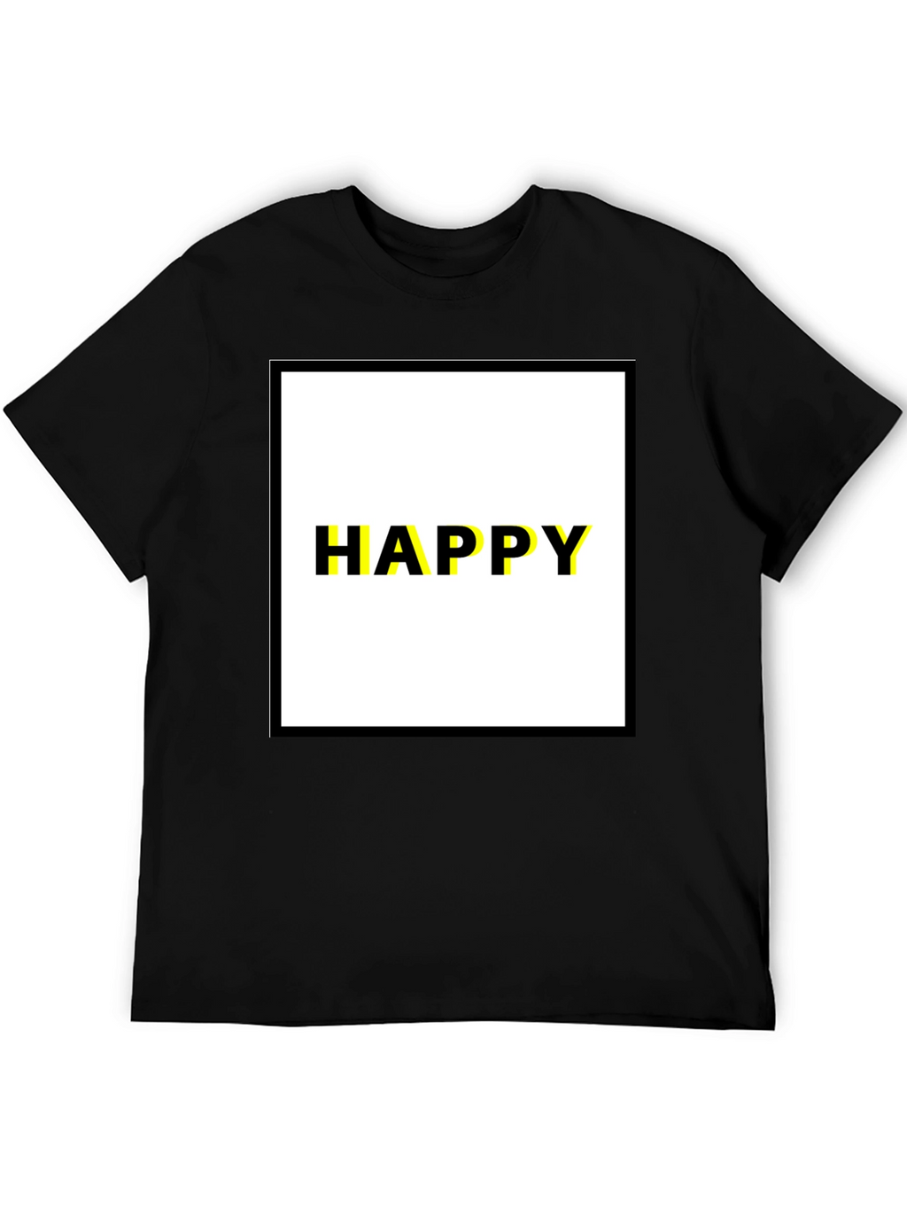 Happy Graphic Tee - Modern Black T-Shirt