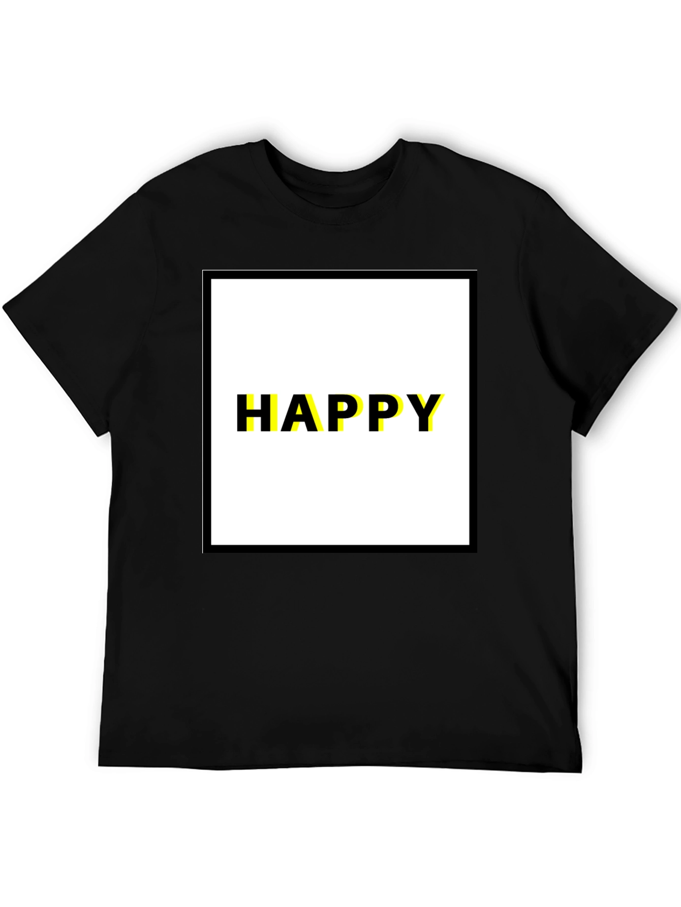 Happy Graphic Tee - Modern Black T-Shirt