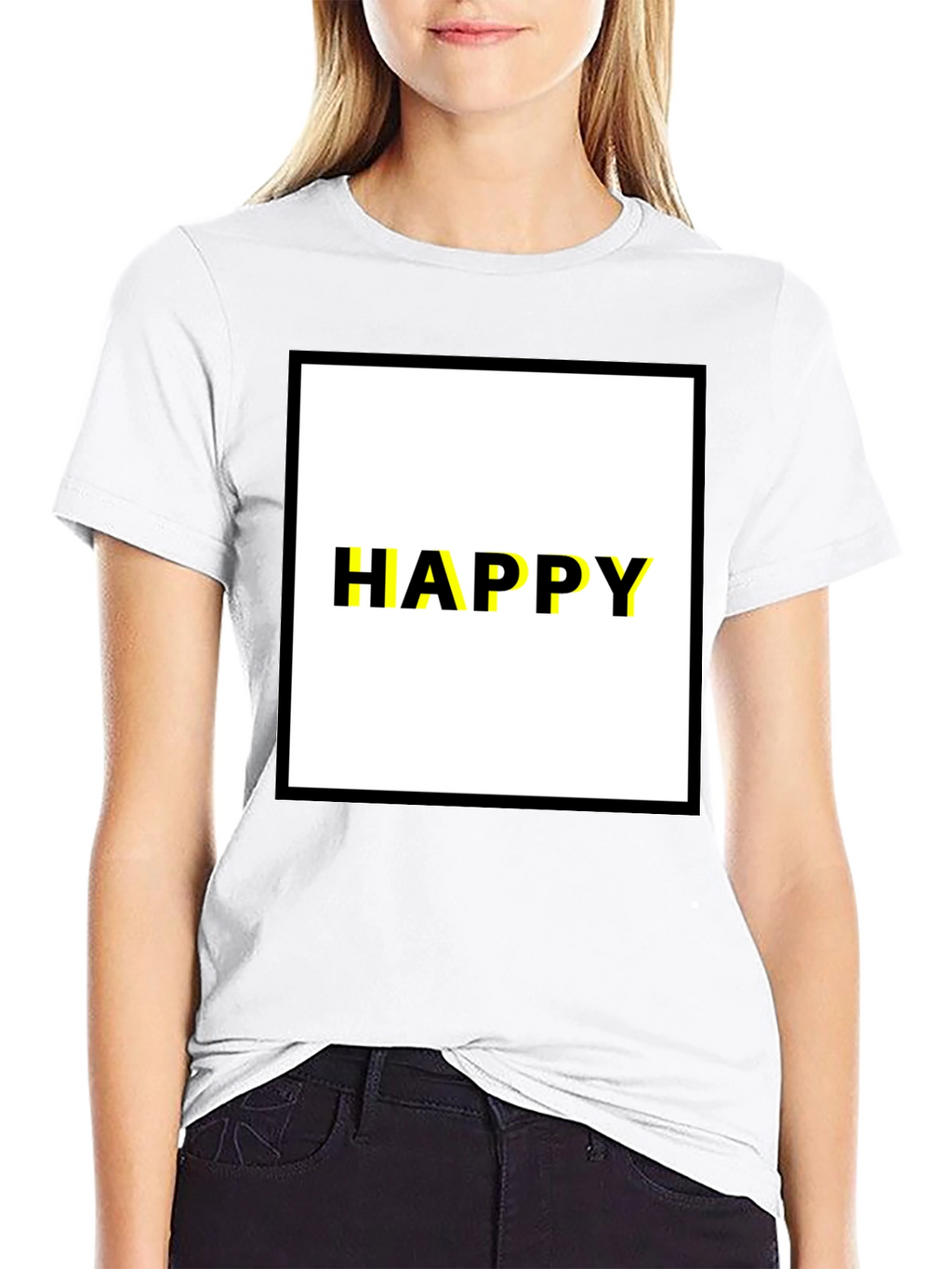 Happy Graphic Tee - Modern Black T-Shirt