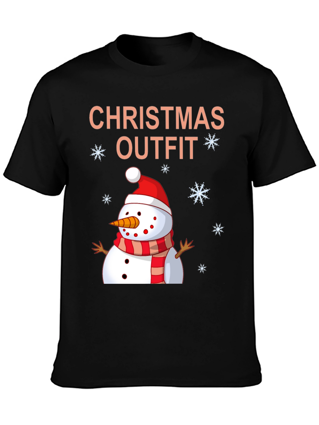 Festive Christmas Outfit Snowman Graphic T-Shirt