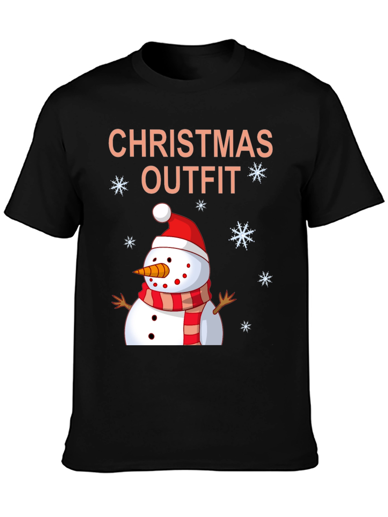 Festive Christmas Outfit Snowman Graphic T-Shirt