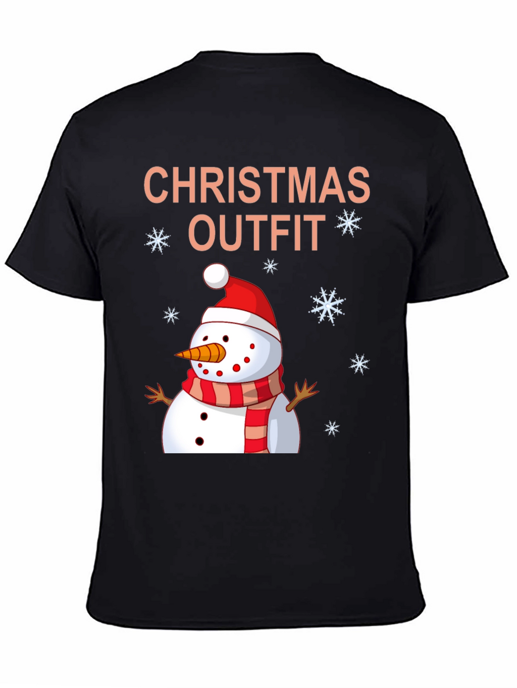 Festive Christmas Outfit Snowman Graphic T-Shirt