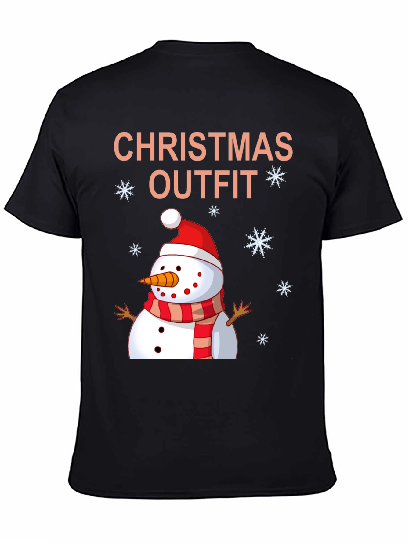 Festive Christmas Outfit Snowman Graphic T-Shirt