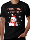 Festive Christmas Outfit Snowman Graphic T-Shirt