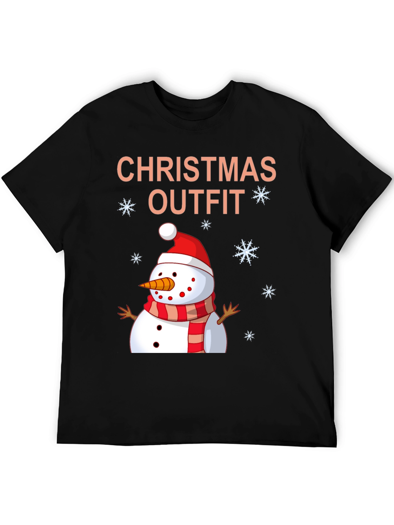 Festive Christmas Outfit Snowman Graphic T-Shirt