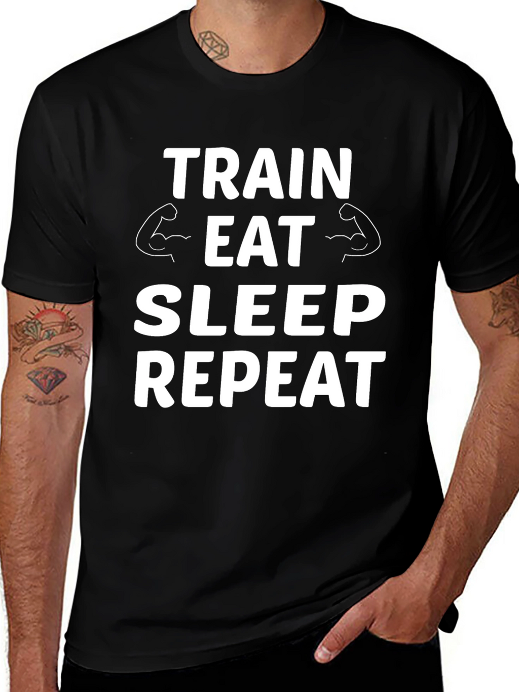 Train Eat Sleep Repeat Gym T-Shirt